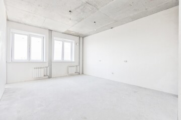 interior of the apartment without decoration in gray colors