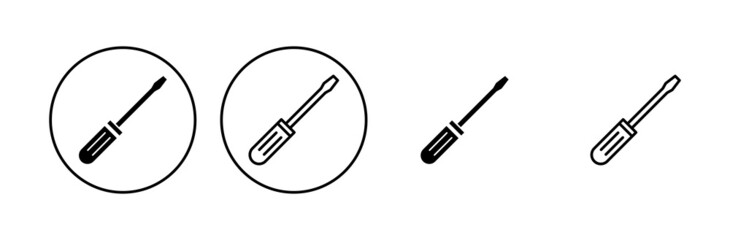 Screwdriver icon set. tools icon vector