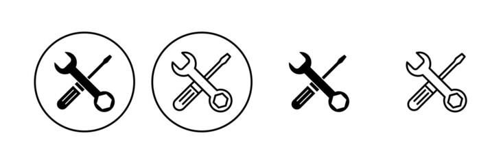 Repair tools icon set. tool icon vector. setting icon vector. Wrench and screwdriver. support, Service