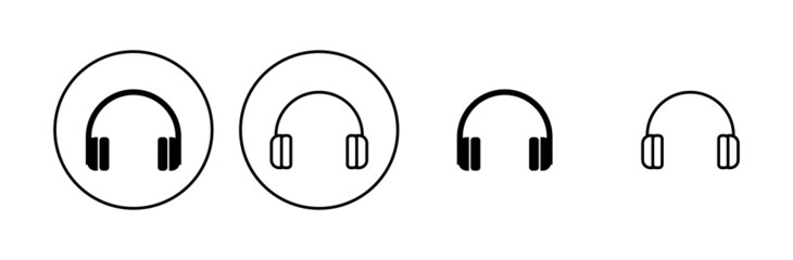 Headphone icon set. Headset icon symbols