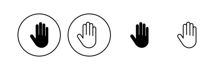 Hand icon set. hand vector icon, palm,click