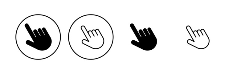 Obraz premium Hand click icon set. pointer icon vector. hand cursor icon vector