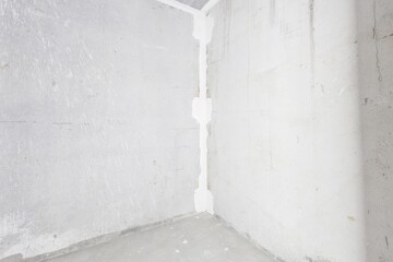 interior of the apartment without decoration in gray colors