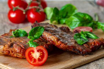 Grilled meat with vegetables