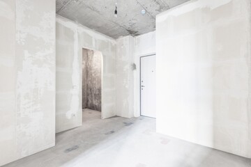 interior of the apartment without decoration in gray colors