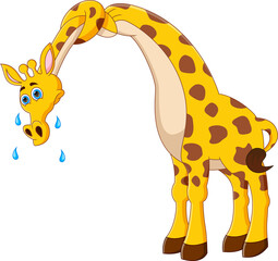 cartoon giraffe with a twisted neck