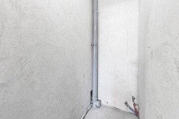 interior of the apartment without decoration in gray colors