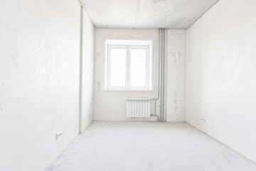 interior of the apartment without decoration in gray colors