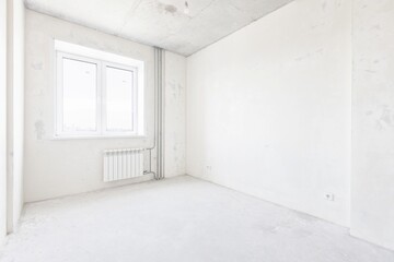 interior of the apartment without decoration in gray colors