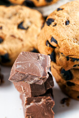 delicious wheat flour cookies and chocolate drops