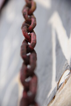 close up of a rusty chain