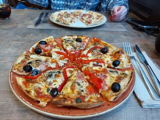 pizza on a plate
