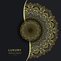 Luxury Ornamental Mandala Background With Arabic Islamic Pattern Style, Gold Color Premium Vector.
