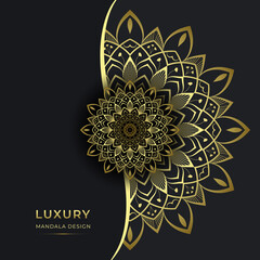 Luxury mandala background with golden Decorative pattern arabic islamic east style.mandala for web, print, Design.