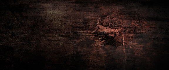 Dark grunge background with scratches, Scary red dark walls, concrete cement texture for background