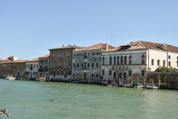 Architecture of buildings in Murano Island, Venice, Italy, 2019