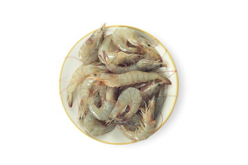 pacific white shrimp isolated on white background.