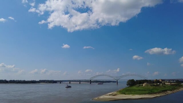 Hernando Desoto Bridge on the Mississippi River at Memphis Tennessee