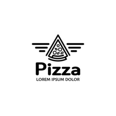 Pizza logo. Street food icon. Modern flat restaurant or cafe logotype. Vector design concept. fastfood sign illustration