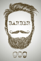 Barber shop isolated vintage label badge emblem. Vector illustration.