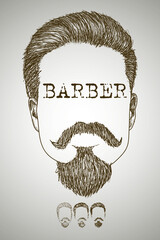 Barber shop isolated vintage label badge emblem. Vector illustration.