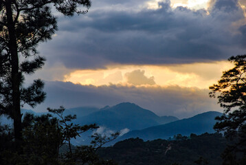 sunset in the mountains