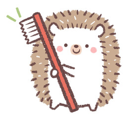 ハリネズミと歯ブラシ © kino