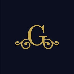 simple alphabet logo royal design golden concept with ornament