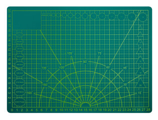 Green cutting mat isolated on white with clipping path