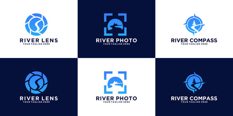 collection of creative river logo design inspiration