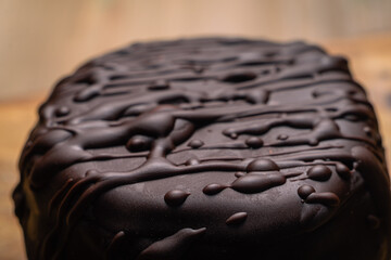 close up of a chocolate cake