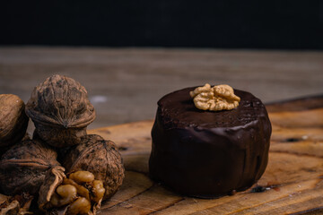 walnut and chocolate alfajor