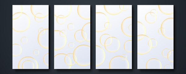 Abstract gold circle lines on white background