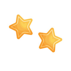 Set of flat gingerbread cookies on white.