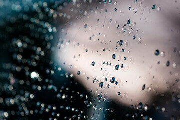 water drops on glass