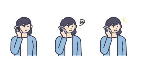 電話をする女性のイラスト素材