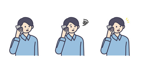 電話をする男性のイラスト素材