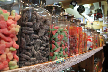 sweets in jar in a market