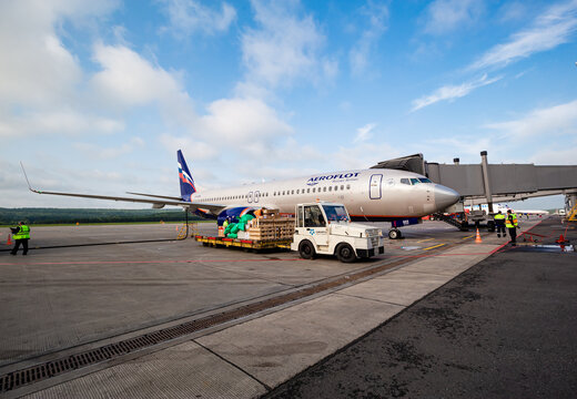 Transportation of the millionth passenger on an Aeroflot flight from Krasnoyarsk airport in 2021