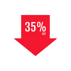 35  Percent Off, Discount Sign, Special offer price signs
