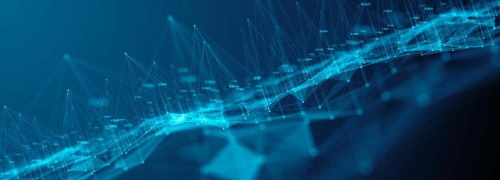 Safe encrypted digital data networks for secure global information technology - Conceptual illustration rendering