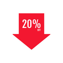 20 Percent Off, Discount Sign, Special offer price signs