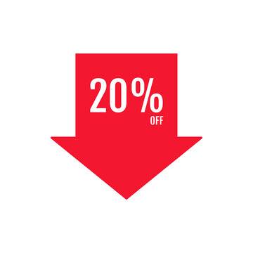 20 Percent Off, Discount Sign, Special offer price signs
