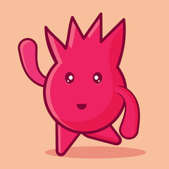 cute pomegranates mascot smile isolated vector illustration in flat style