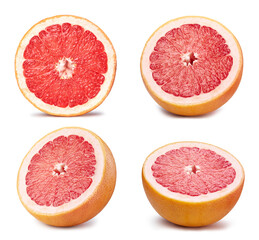 Grapefruit collection isolated on white background