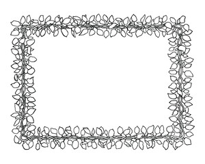 Frame is made from the leaves liana contour