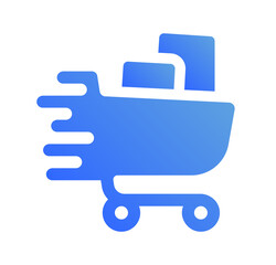Obraz premium Shopping cart icon. Grocery trolley full symbol isolated on white background.