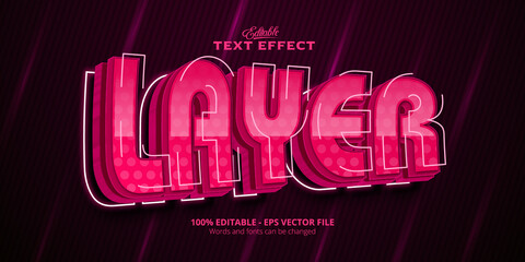 Editable text effect, Layer text
