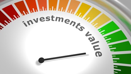 Abstract measuring device panel of investments value