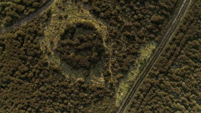 North York Moors, Stoupe Brow, Robin Hoods Bay, Burial Mounds Drone Flight Overhead, Clip 2, North Yorkshire Heritage Coast, 3840x2160 25fps, Prores 422